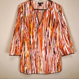 Multi- Colored Linen Tunic Top by Style & Co